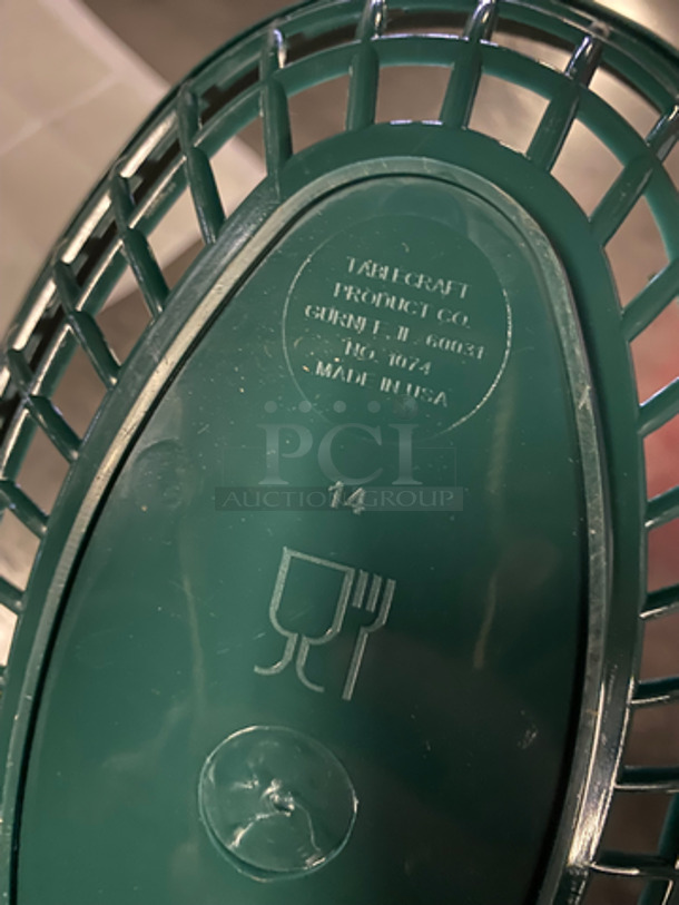 ALL ONE MONEY! Table Craft Green Poly Oval Fast Food Serving Baskets! - Image 5 of 5
