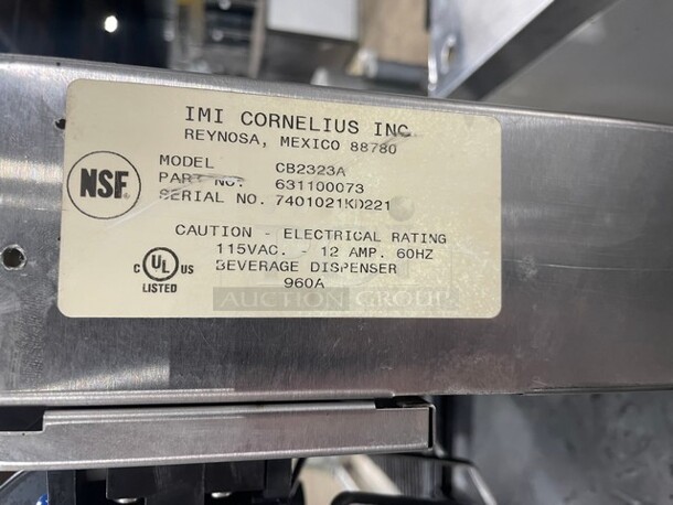 Cornelius Commercial 8 Tap Soda Dispenser! With Reach In Ice Well! All Stainless Steel! On Legs! Model: CB2323A SN: 7401021KD221! - Image 9 of 9