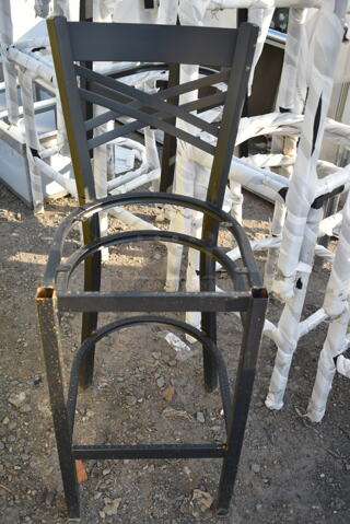 12 BRAND NEW SCRATCH AND DENT! Lancaster Table & Seating 164BCROSSFR Black Metal Bar Height Cross Back Chair. 12 Times Your Bid!