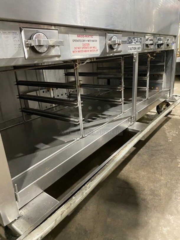 Seco Commercial Electric Powered 4 Well Steam Table! With Storage Space Underneath! All Stainless Steel! On Casters! - Image 7 of 11