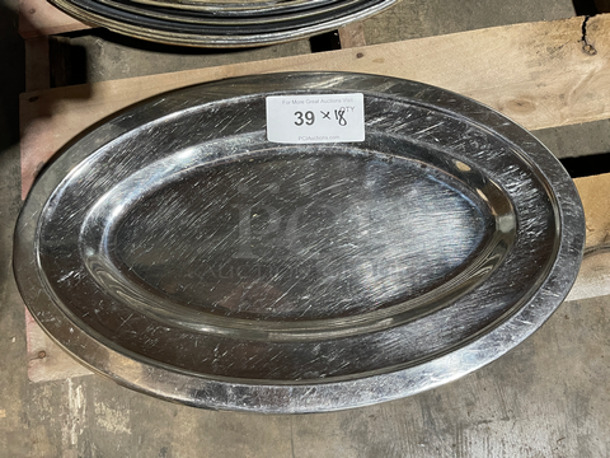 Stainless Steel Oval Shaped Serving Platters! 18x Your Bid!