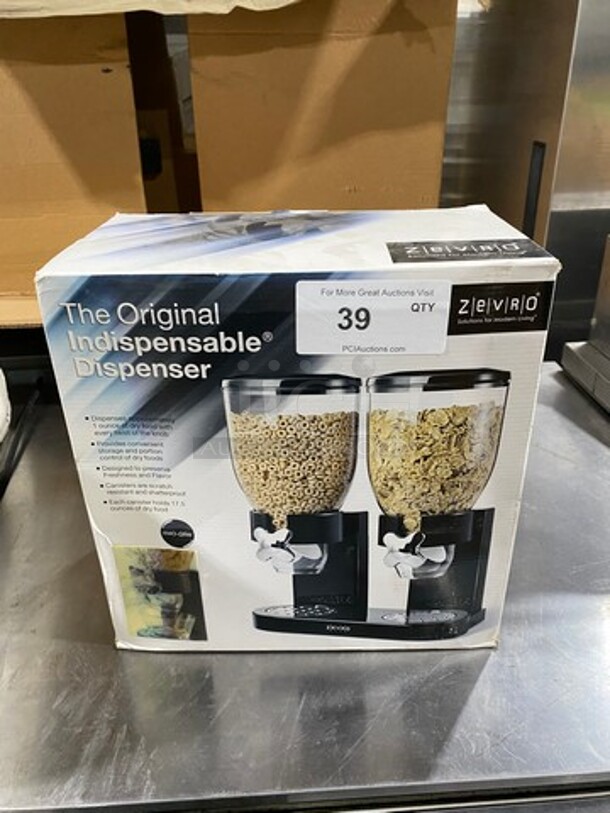 NEW! IN THE BOX! Zevro Countertop Dual Hopper Cereal Dispenser! - Image 1 of 5