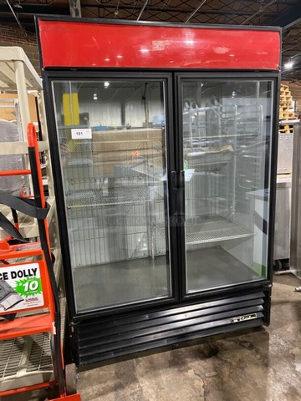COOL! True 2 Door Reach In Freezer Merchandiser! With View Through Doors! With Poly Coated Racks! Model: GDM49F SN: 1561003 115/230V 60HZ 1 Phase