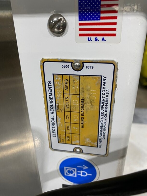 Oliver Commercial Countertop Mini Chip Slicer! Working When Removed! Model 738 SN:188984 115V 60HZ 1 Phase - Image 7 of 8
