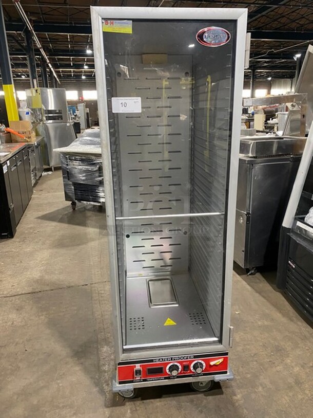 NICE! 2019 Bevles Metal Commercial Single Door Reach In Heated Holding Cabinet on Commercial Casters! All Stainless Steel MODEL HPIC6836 SN:1910013600012 120V 