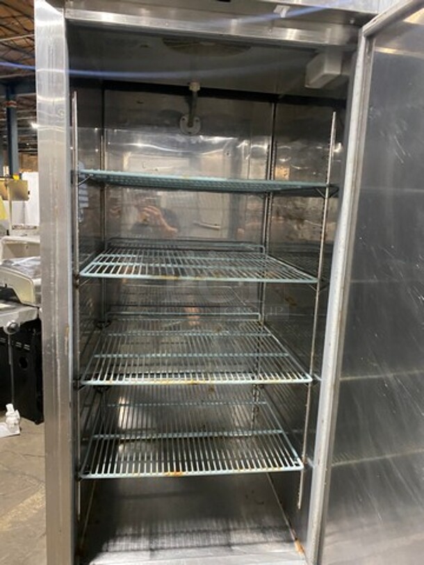 Universal Coolers Commercial Single Door Reach In Cooler! Poly Coated Racks! All Stainless Steel! On Casters! - Image 5 of 8