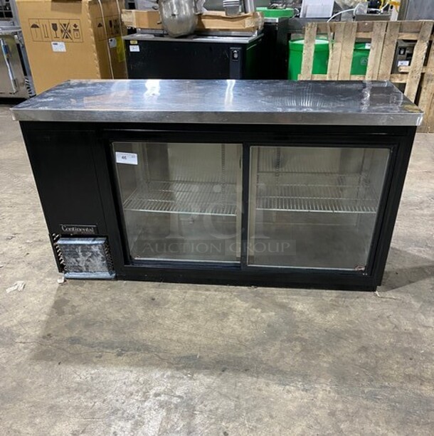 Continental Refrigerator 2 Door Slide Glass Bar Back Cooler! MODEL BBC69-SQD SN:14746704 115V 1PH  - Image 1 of 7