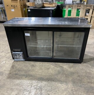 Continental Refrigerator 2 Door Slide Glass Bar Back Cooler! MODEL BBC69-SQD SN:14746704 115V 1PH 