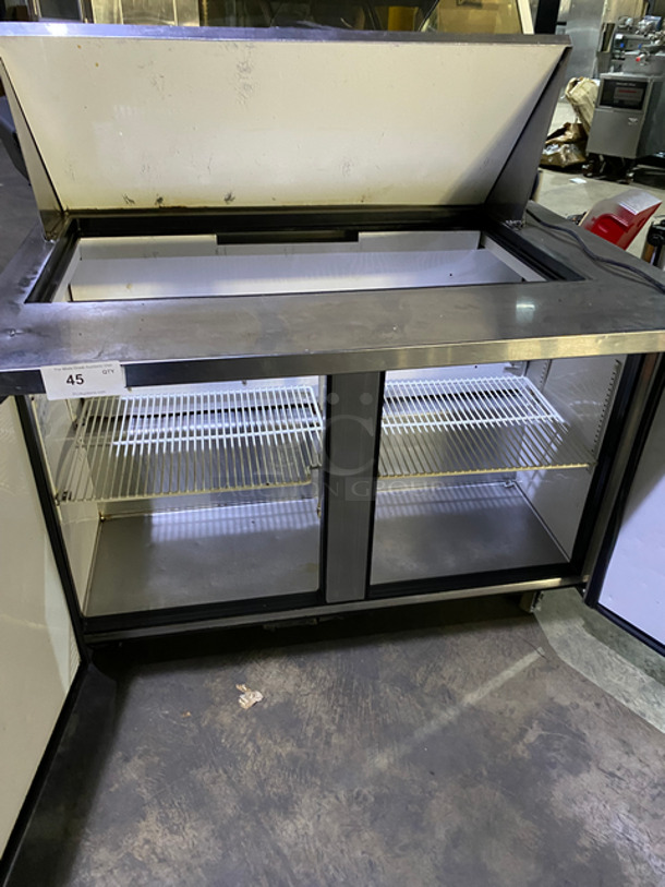 True Commercial Refrigerated Sandwich Prep Table! With 2 Doors Underneath Storage Space! With Poly Coated Racks! All Stainless Steel! On Casters! Model: TSSU4818MB SN: 5272463 115V 60HZ 1 Phase - Image 5 of 9