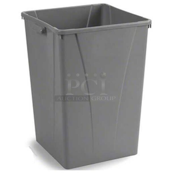 BRAND NEW SCRATCH & DENT! Set of 4 Carlisle 34393523 Gray 35 Gallon Square Polyethylene Centurian Waste Container With Handles. 4x Your Bid - Image 1 of 6
