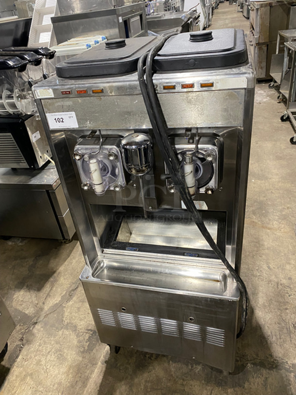 Taylor Commercial 2 Flavor Frosty/Coolatta/Slushie Making Machine! With Milkshake Mixing Attachment! All Stainless Steel! On Casters! Model: 342D27 SN: K1064127 208/230V 60HZ 1 Phase