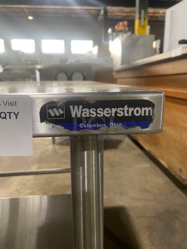 NICE! Wasserstrom Solid Stainless Steel Equipment Stand! With Shelf Storage Space Underneath! On Legs! - Image 9 of 9