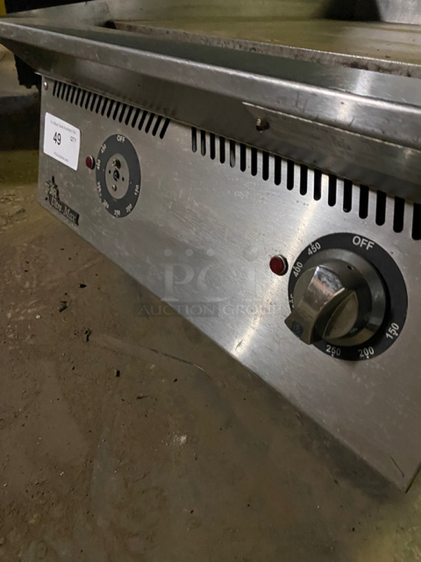 Star Commercial Countertop Electric Powered Flat Griddle! With Back And Side Splashes! All Stainless Steel! On Small Legs! Model: 724TA SN: 724A0217A0002 208V 60HZ - Image 6 of 8