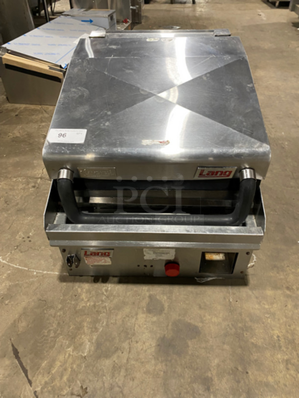 Lang Clamshell Commercial Countertop Natural Gas Powered Planten 2-Sided Grill! With Side Splashes! All Stainless Steel!