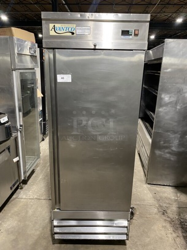 Great! Avantco All Stainless Steel One Door Reach In Freezer! Model178CFD1FF! 120V 1 Phase! On Casters! 