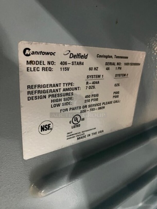 Delfield Commercial Single Door Lowboy/Worktop Cooler! All Stainless Steel! Model: 406STAR4 SN: 160515200004 115V 60HZ 1 Phase - Image 7 of 9