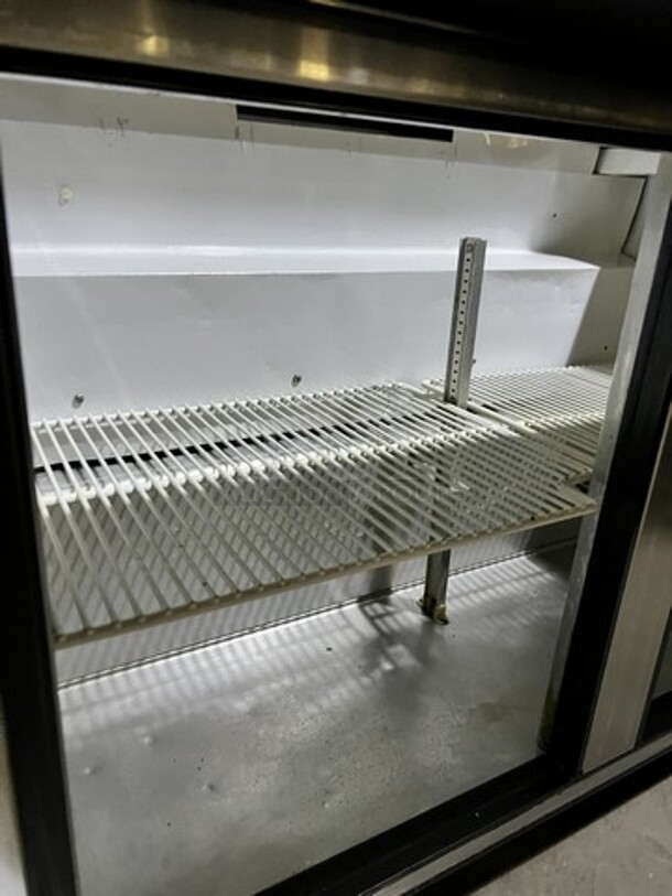 Great! True All Stainless Steel Mega Top Refrigerated Sandwich Prep Table! With 2 Door Storage Underneath! With Racks! Model TSSU-4818M Serial 5272463! 115V 1 Phase! On Casters! Working When Removed! - Image 6 of 8