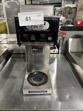Bunn-O-Matic Commercial Countertop Coffee Brewing Machine! With Hot Water Line! With 3 Coffee Pot Warmers! All Stainless Steel! Model: STF35 SN: 17760 240V 60HZ 1 Phase
