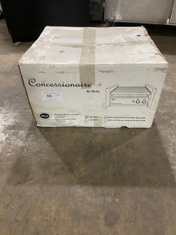 New In Box! Wells Commercial Countertop Hot Dog Roller Grill! All Stainless Steel! 120V! Model: WRG-30SR! - Image 1 of 2