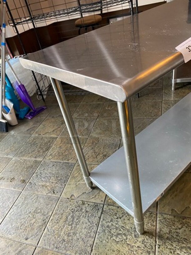 Solid Stainless Steel Work Top/ Prep Table! With Storage Space Underneath! On Legs! - Image 2 of 7