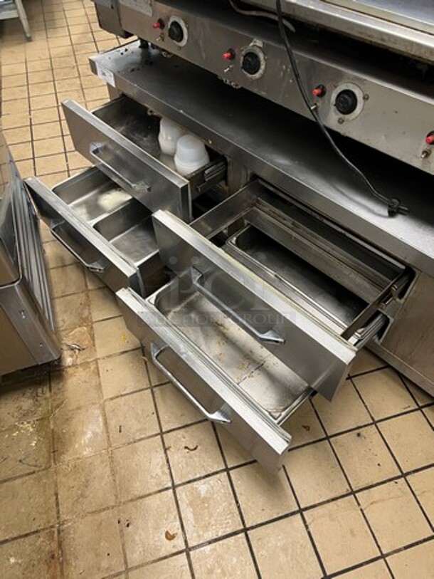Commercial Refrigerated Chef Base! With 4 Drawer Storage Space! All Stainless Steel! On Casters!  - Image 3 of 6