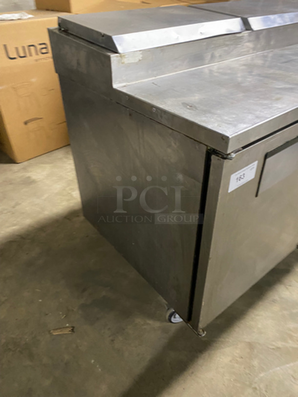 True Commercial Refrigerated 3 Door Pizza Prep Table! With Prep Pans! All Stainless Steel! On Casters! NOT TESTED! Model: TPP93 SN: 13456293 115V 60HZ 1 Phase - Image 2 of 10