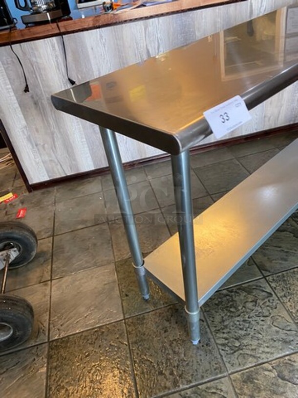 Solid Stainless Steel Work Top/ Prep Table! With Storage Space Underneath! On Legs! - Image 2 of 5