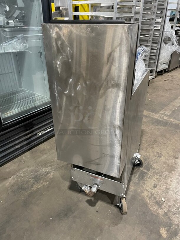NICE! Pitco Commercial Natural Gas Powered Deep Fat Fryer! With Backsplash! All Stainless Steel! With 2 NEW Frying Baskets! On Casters! Model: 45C SN: G11DB014707! - Image 4 of 9