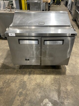 Kelvinator Commercial Refrigerated Sandwich Prep Table! With 2 Door Underneath Storage Space! Poly Coated Racks! All Stainless Steel! On Casters! Model: KCST4812 115V 60HZ 1 Phase