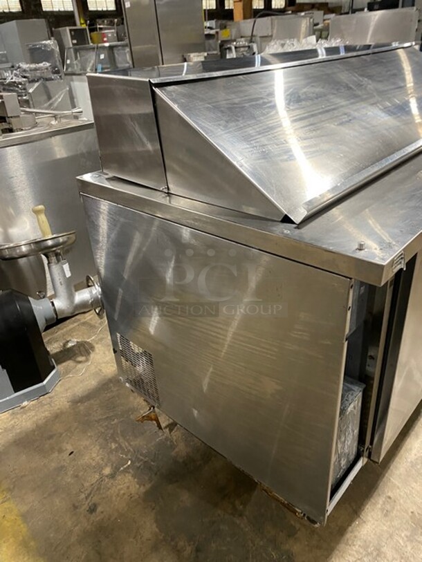 Randell Commercial Refrigerated Mega Top Sandwich Prep Table! With 2 Door Underneath Storage! All Stainless Steel! On Casters! MODEL 9040K7 SN:W14439141 115V 1PH  - Image 2 of 9