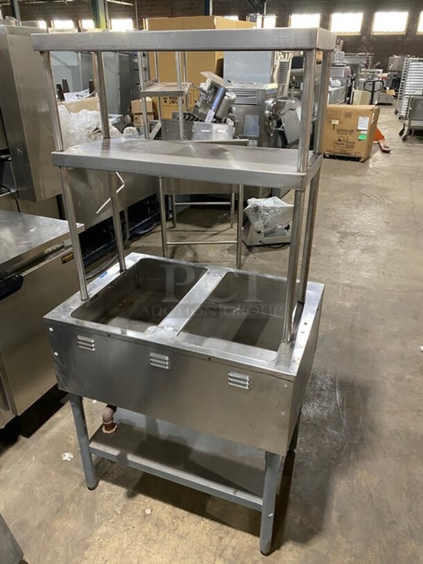 Eagle Group Stainless Steel Natural Gas Powered 2 Pans Steam Table! With Double Overhead Shelf! - Image 3 of 10