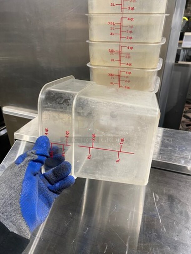 Cambro 4Qt Clear Poly Food Containers! 9x Your Bid! - Image 6 of 7