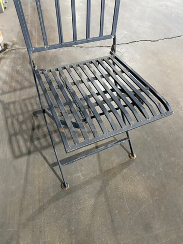 Black Metal Foldable Patio Chairs! 10x Your Bid! - Image 5 of 6