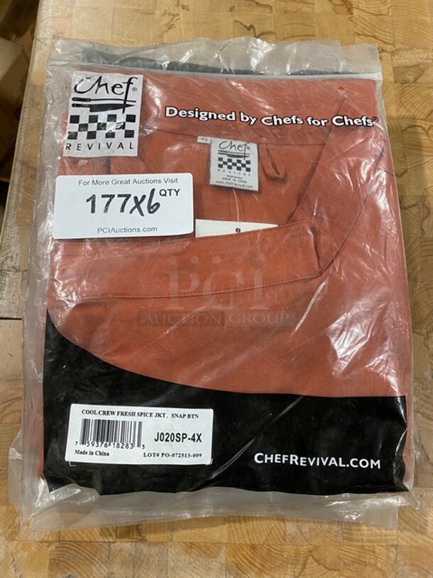 NEW! Chef Revival Cool Crew Fresh Spice Jacket! Size 4x! 6x Your Bid!