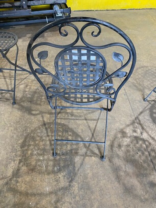 Black Metal Foldable Patio Chairs! 10x Your Bid! - Image 4 of 6