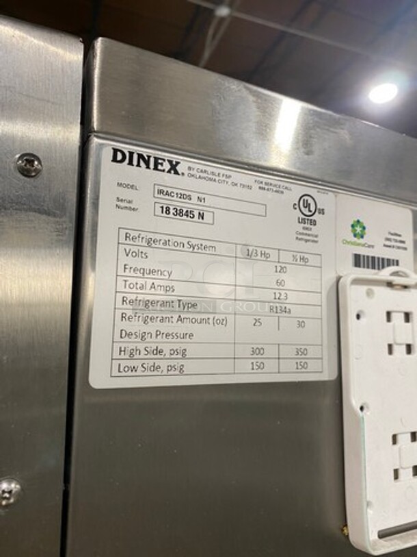Dinex Commercial Single Door Cooler! All Stainless Steel! On Casters! Model: IRAC12DS SN: 183845N 120V - Image 10 of 11