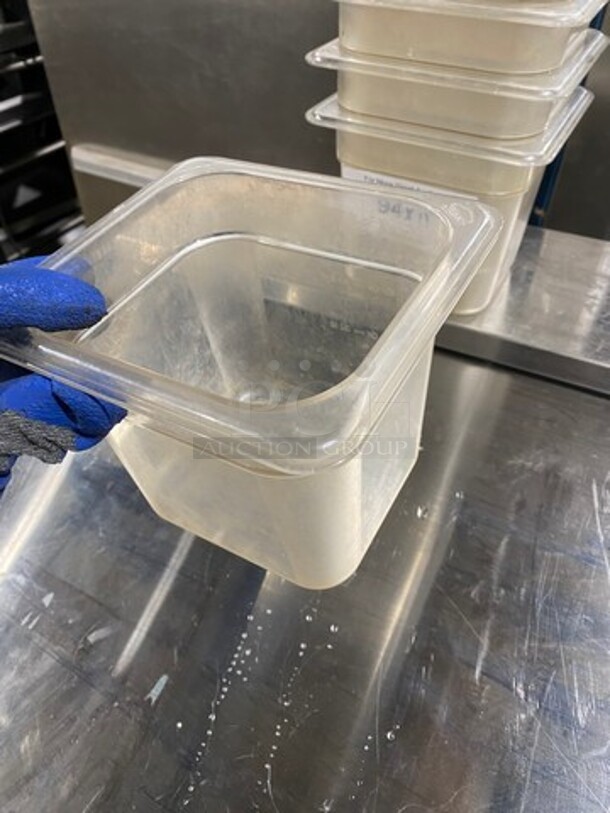 Cambro Clear Poly 1/6x6" Food Containers! 11x Your Bid! - Image 4 of 7