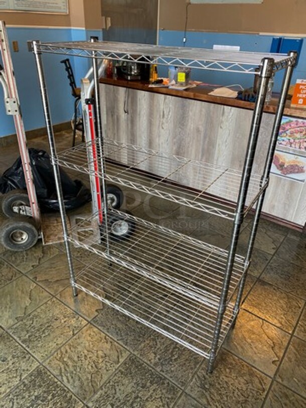 Commercial Metal 4 Tier Shelf! On Legs! BUYER MUST DISMANTLE! PCI CANNOT DISMANTLE FOR SHIPPING! PLEASE CONSIDER FREIGHT CHARGES! - Image 3 of 5