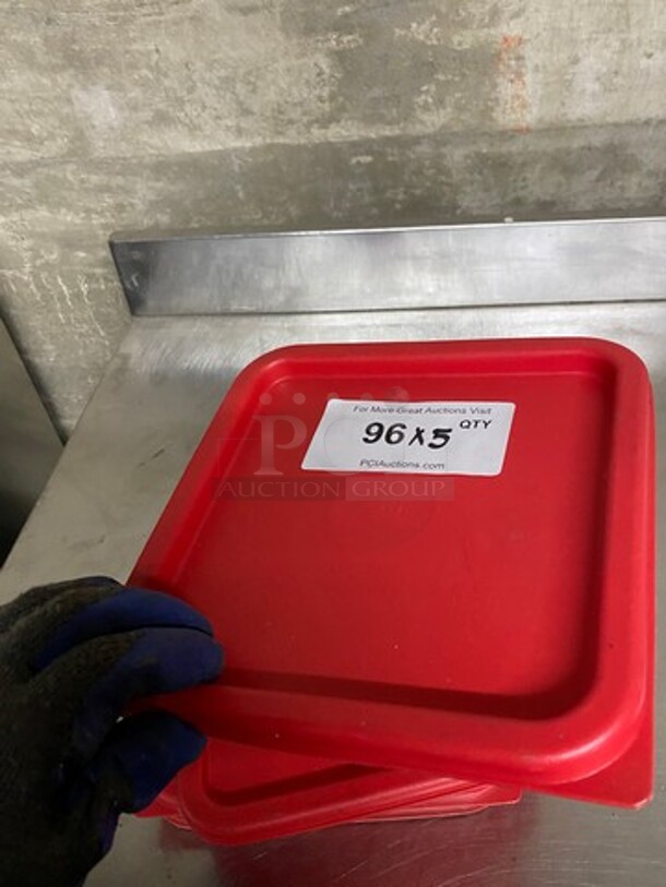 Red Poly Food Container Lids! 5x Your Bid! - Image 4 of 5