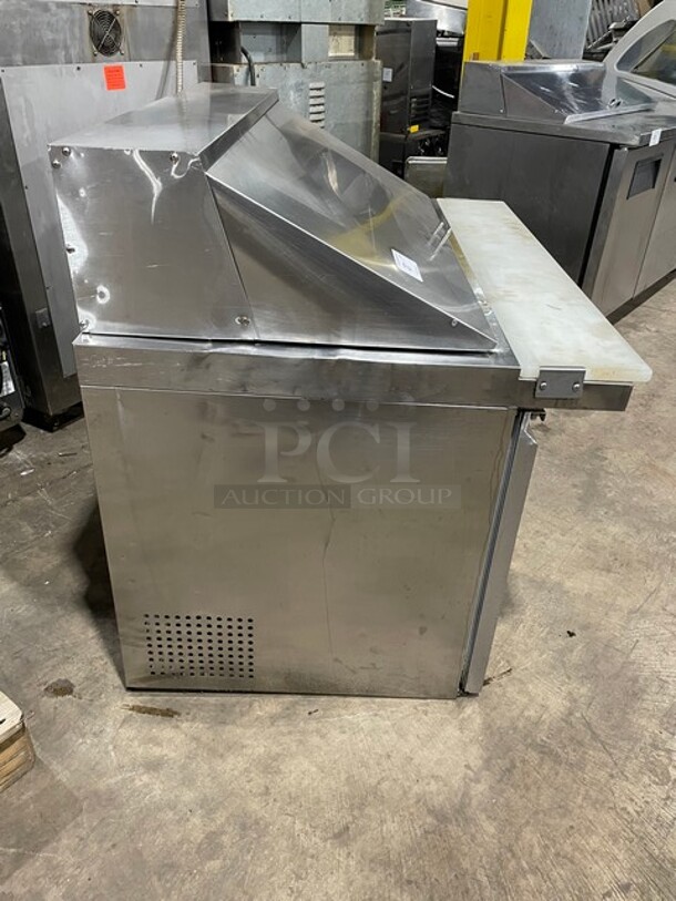 Avantco Commercial Refrigerated Mega Top Salad/Sandwich Prep Table! With 2 Door Refrigerated Storage Underneath! All Stainless Steel! With Full Sized Removable Cutting Board! With Poly Coated Racks! 115V! Model: 178SSPT48MHC! - Image 3 of 9