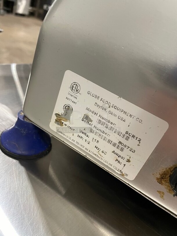 Globe Sir Lawrence Series Commercial Countertop Meat Slicer! All Stainless Steel! 115V 1 Phase! Model: SCR12 SN: 808723! - Image 8 of 9