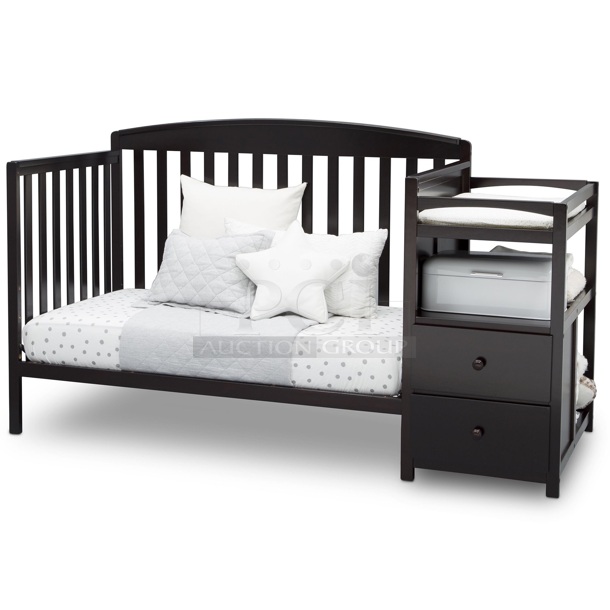 Delta Children Royal 4-in-1 Convertible Baby Crib and Changer, Dark Chocolate.                      72.00 x 30.00 x 41.25 - Image 3 of 9