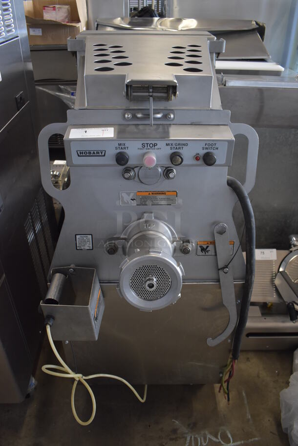 LIKE NEW! Hobart MG1532 Metal Commercial Floor Style Meat Mixer on Commercial Casters. 208 Volts, 3 Phase.  - Image 2 of 6