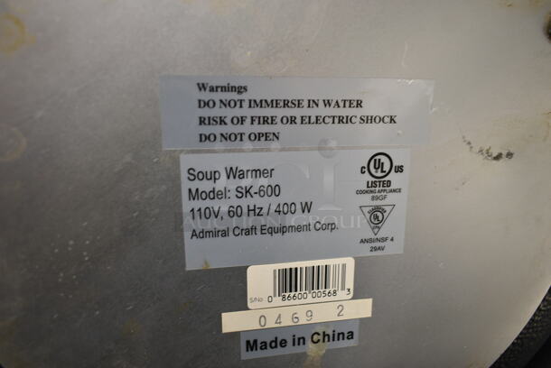 SK-600 Metal Countertop Soup Kettle Food Warmer. 110 Volts, 1 Phase.   - Image 3 of 3