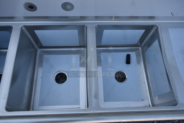 BRAND NEW SCRATCH AND DENT! Regency 600S31620218 Stainless Steel Commercial 3 Bay Sink w/ Dual Drain Boards. No Legs. Bays 16x20. Drain Boards 16.5x22 - Image 3 of 5