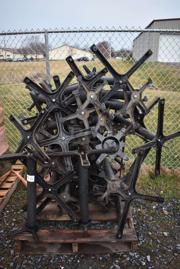 PALLET LOT OF 26 Various Black Metal Table Bases. Includes 30x30x29. 26 Times Your Bid! - Image 1 of 4