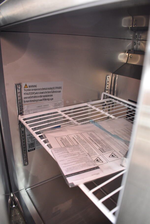 BRAND NEW SCRATCH AND DENT! 2023 Avantco 178SSUC48FHC Stainless Steel Commercial 2 Door Undercounter Freezer. Front 2 Legs are Missing. 115 Volts, 1 Phase. Tested and Working! - Image 3 of 5