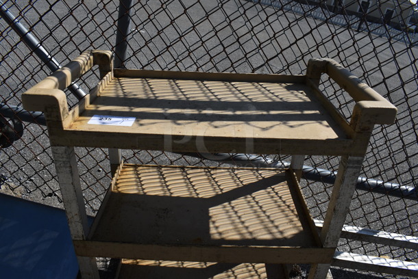 Tan Poly 3 Tier Cart on 2 Commercial Casters. 16x31x36 - Image 3 of 4