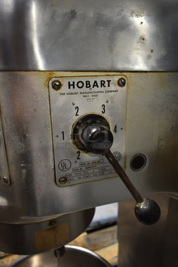 Hobart H-600-DT Metal Commercial Floor Style 60 Quart Planetary Dough Mixer w/ Stainless Steel Mixing Bowl and Whisk Attachment. 208 Volts, 3 Phase.  - Image 6 of 9