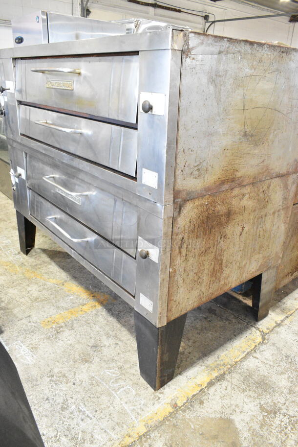 2 Bakers Pride Y600 Stainless Steel Commercial Natural Gas Powered Single Deck Pizza Oven. 140,000 BTU. 2 Times Your Bid!  - Image 2 of 12